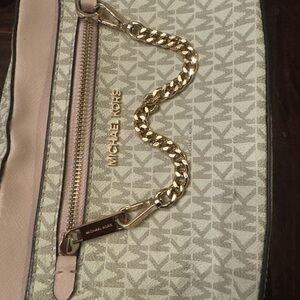 Michael Kors Monogram Crossbody with Gold Chain